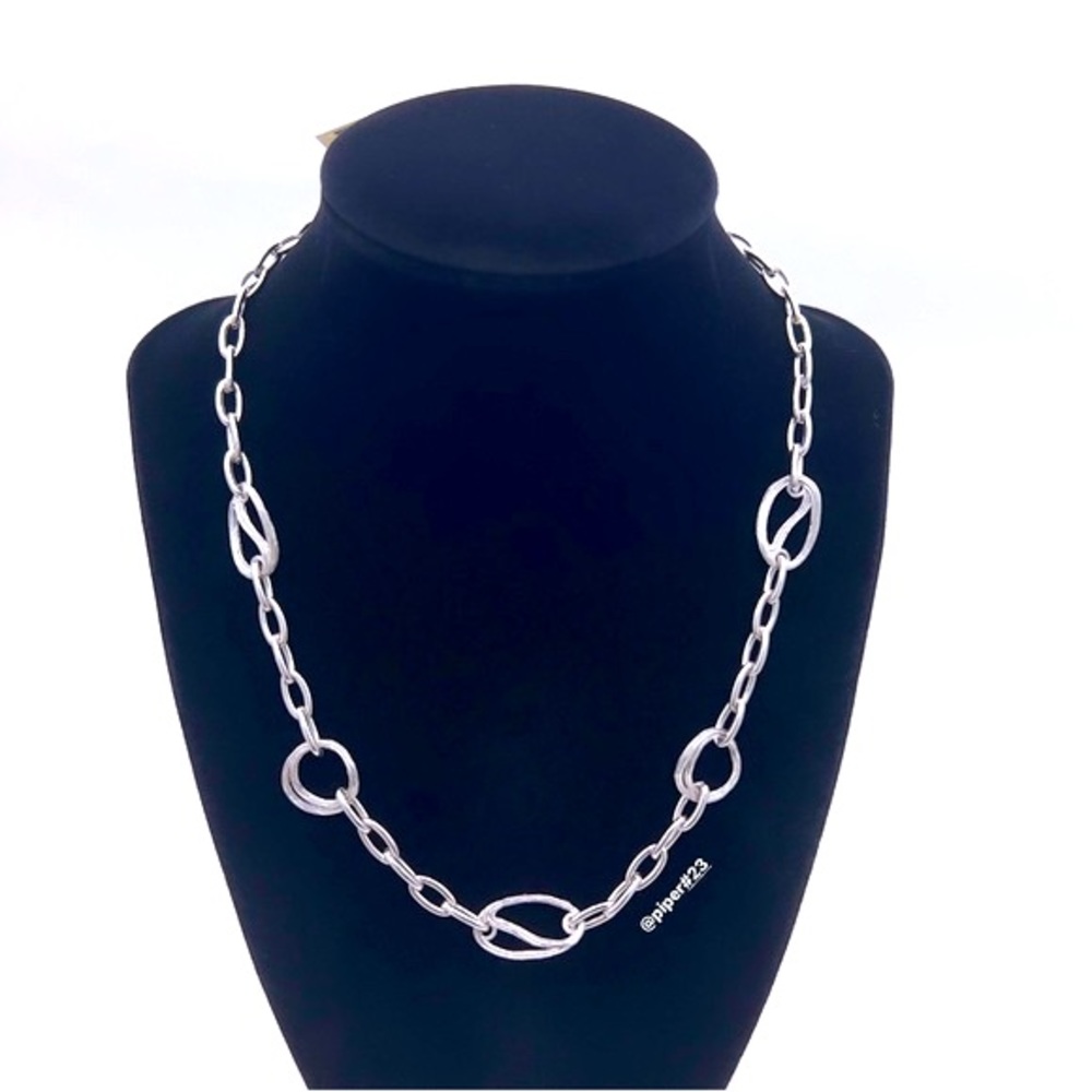 NWT Judith Ripka Signature Sterling Silver Santorini Link Necklace 18”